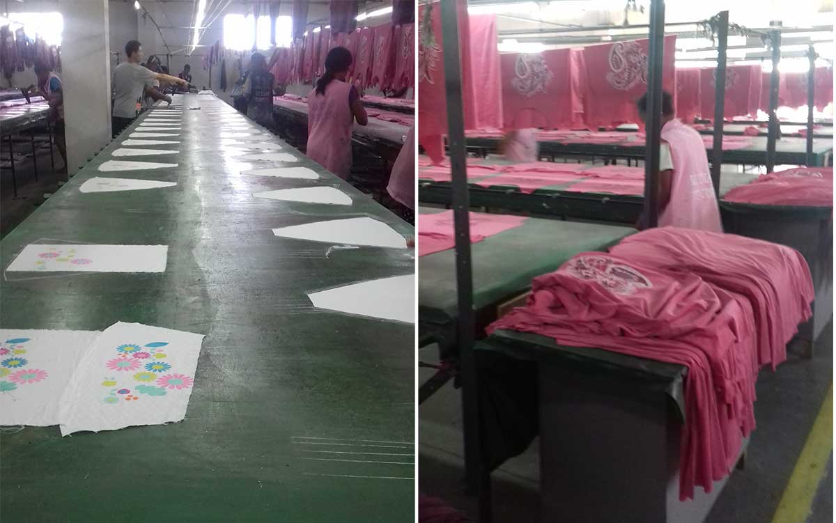 Line table screen printer factory in Madagascar
