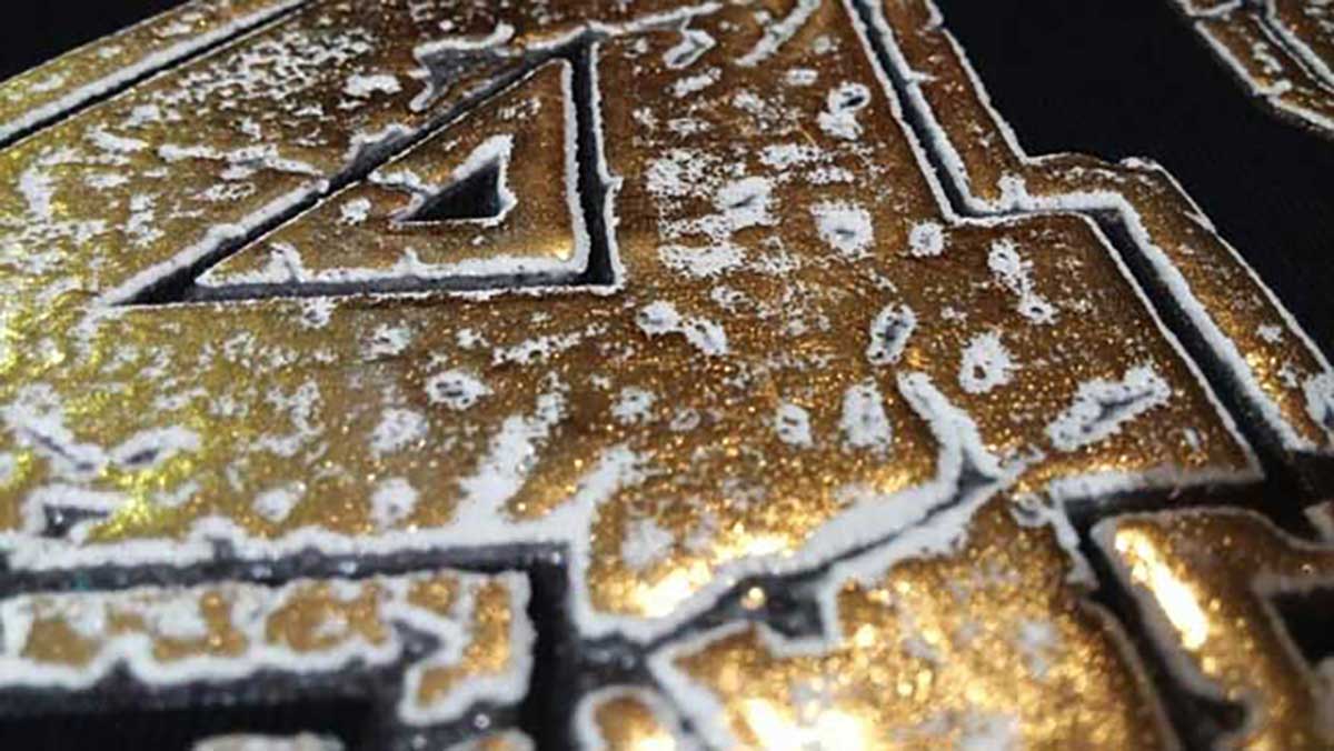 Foil Screen Printing Effect: Foil Over Puff Ink Foil screen printing effect with foil over puff ink