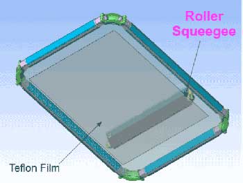 Removing fleece fluff with a lint pick-up screen before printing
