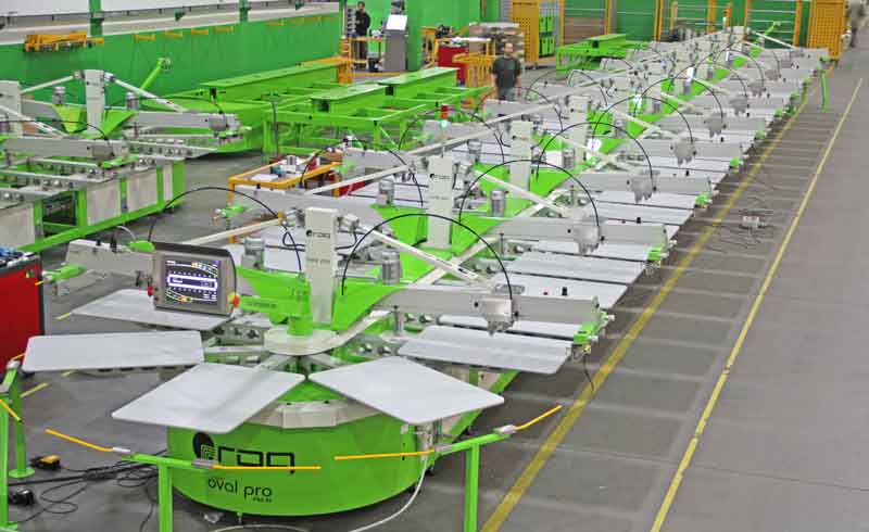 Oval printing machine resembling line table printing
