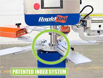 Screen printing label machine with index system
