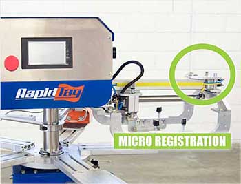 Screen printing label machine with micro registration
