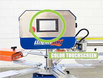 Screen printing label machine with touchscreen
