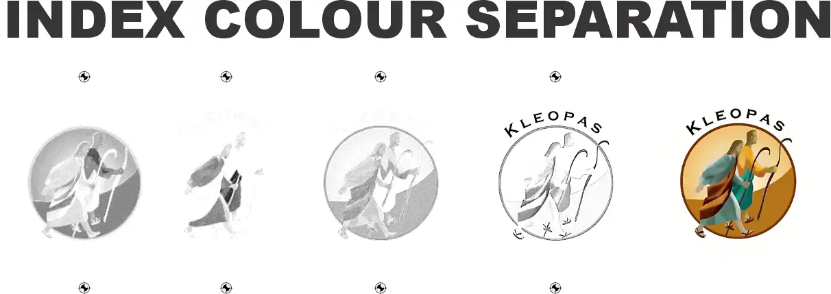Index colour separation technique for screen printing

