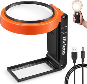 Magnifying Glass with Light and Stand Folding Design by screenprintingnow
