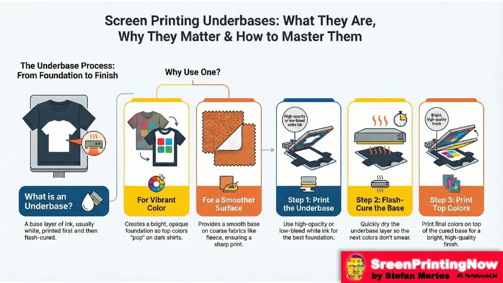 Screen Printing Underbases What They Are Why They Matter and How to Master Them infographic
