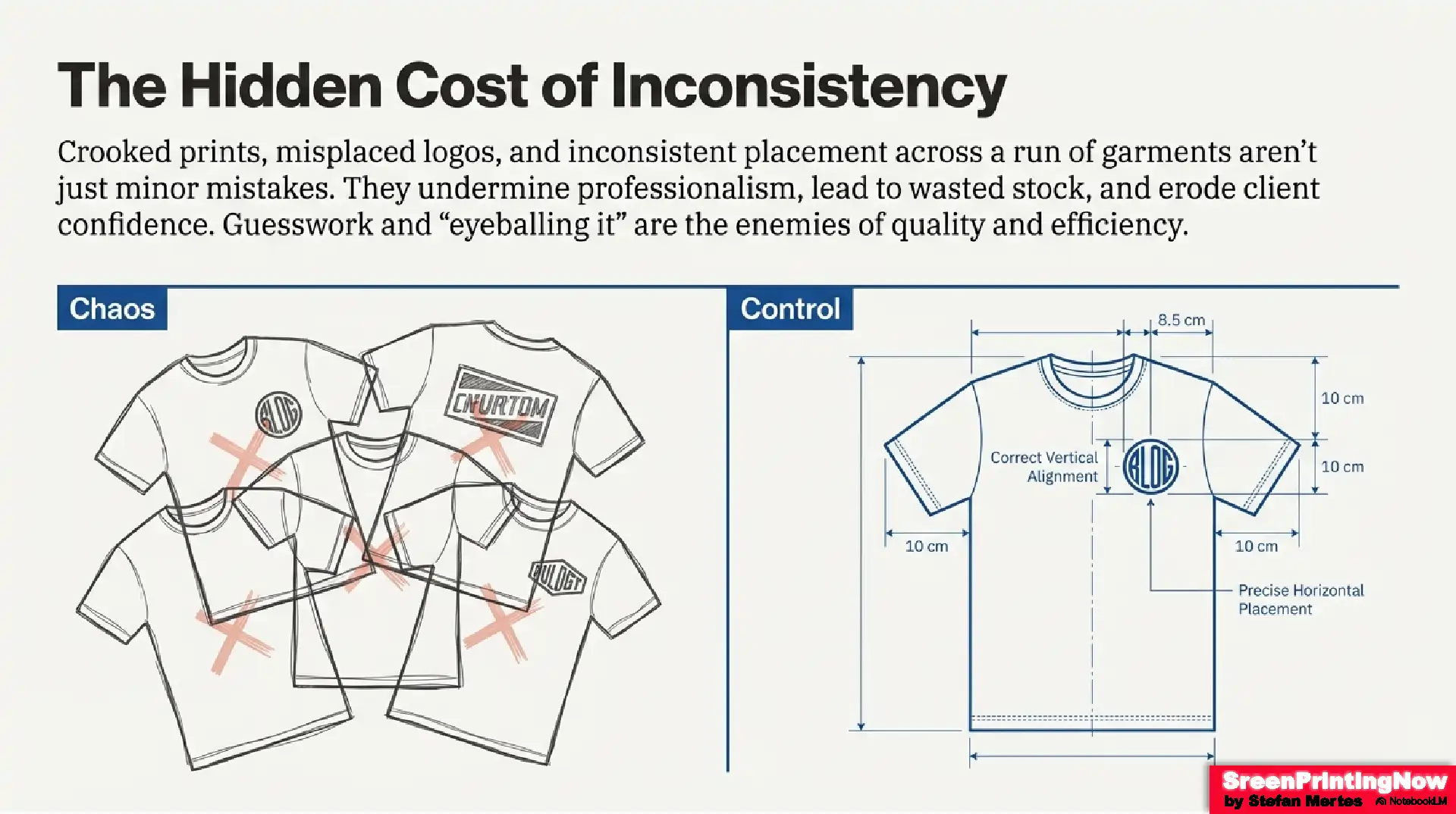 Line Up T Shirts for Screen Printing Shirt Placement Fact Sheet 2 Screen printing placement guide: Why consistent garment alignment is critical for maintaining client confidence and reducing wasted garment inventory.