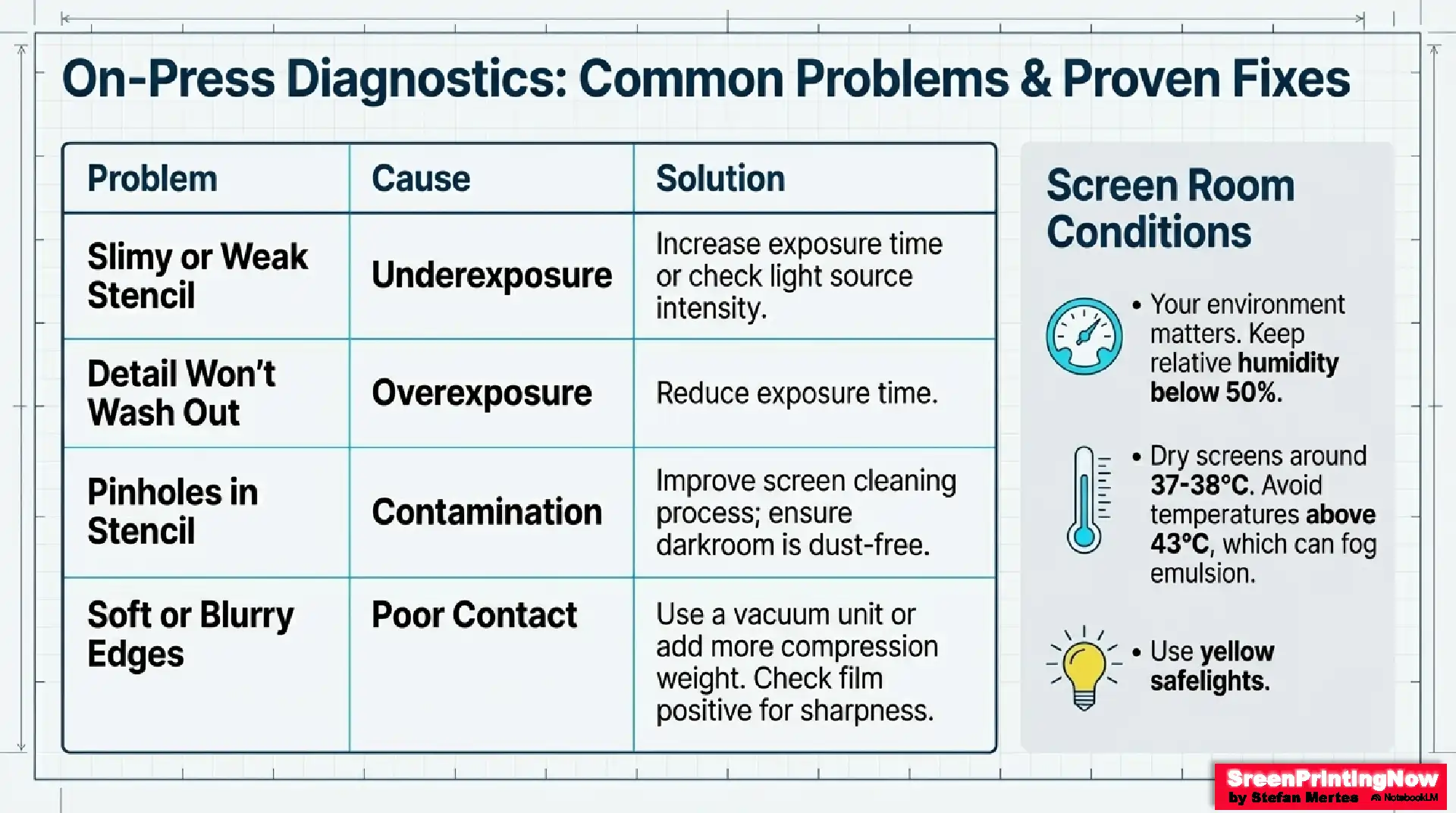 Fixing common stencil problems: A diagnostic guide to resolving blurry edges and weak stencils through better vacuum contact and controlled drying conditions.
