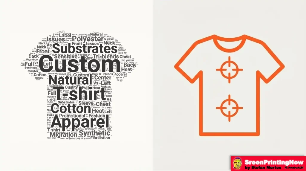 Custom apparel guide: Comparing cotton and polyester substrates, print placements, and managing dye migration issues.